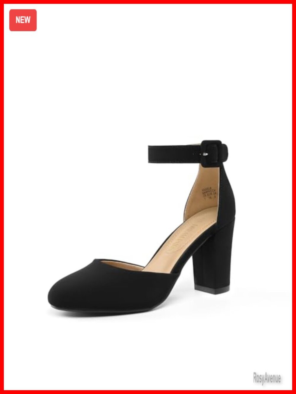 Women's Block Heel Pumps Ankle Strap Closed Toe Comfort Wedding Dance